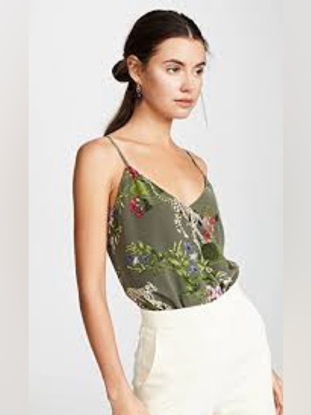 L'agence Jane Spaghetti Strap Silk Camisole French Moss Top- size M $258 Retail